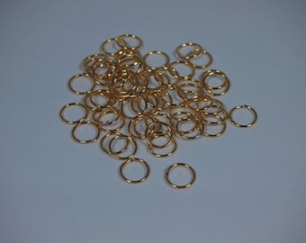 100 jump rings 10mmx1,0mm gold binding rings nickel free