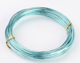 Alambre de aluminio de 6 m y 1,5 mm de color azul cielo para la fabricación de joyas, decoración y manualidades.