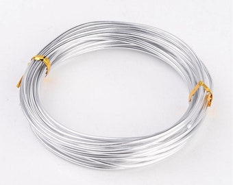 COITEK Fil En Aluminium Pour Loisirs Créatifs, Sculpture Et Fabrication De Bijoux Argente 2 Mm X 29 M