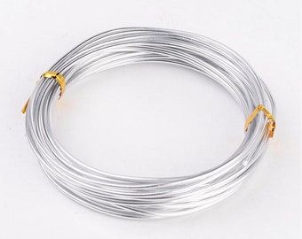 Aluminum wire 2mm silver 5m 12 Gauge