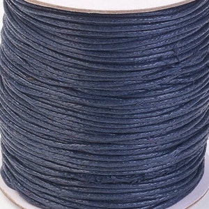 10m gewachstes Baumwollband 1,5mm dunkelblau Basteln, Dekoration, Makramee Bild 1