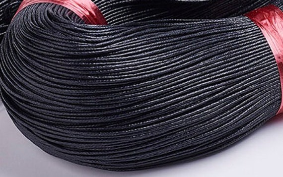 10m gewachste Baumwollschnur 1mm schwarz für DIY