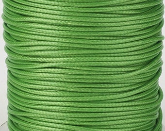 10m Waxed Polyester Thread 1mm Lime Green Macrame Shiny Bead Cord Korean Craft Thread