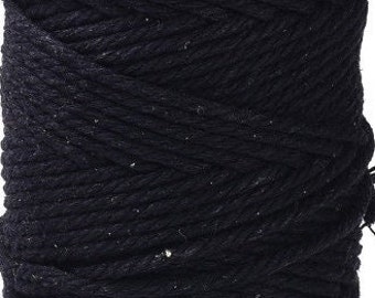 5m cotton cord 3mm black for DIY jewelry making Macrame cotton yarn