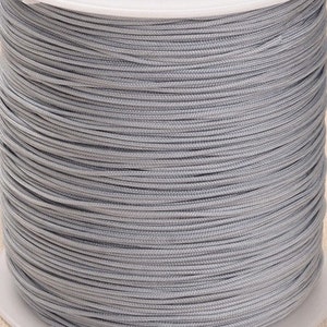 Polyester cord 1mm knot cord gray 10m macrame pearl cord