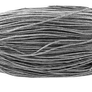 10m waxed cotton cord 2mm dark gray