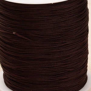 Polyester cord 1mm knot cord dark brown 10m macrame pearl cord