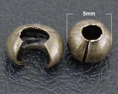 Bronze Crimp Bead Covers-0384-04