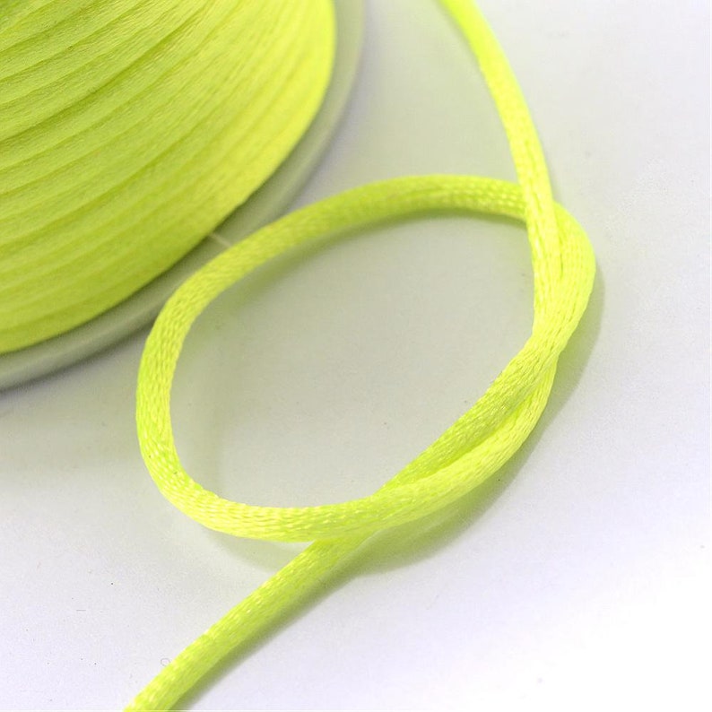 10m polyester thread 2mm neon yellow macrame pearl cord 画像 2