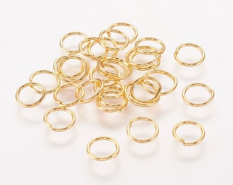 100 Biegeringe 7x0,7mm gold Eisen Binderinge Nickelfrei