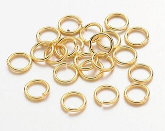100 anelli di piegatura 7 x 1 mm anelli leganti in ottone oro 18 calibro diametro interno 5 mm