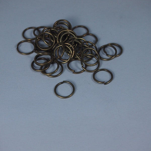 100 jump rings 8mmx0,8mm antique bronze binding rings