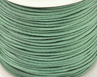 Nylon thread rattail satin cord macrame 1mm sea green 10m very comfortable soft material ideal for arm, foot, neck straps