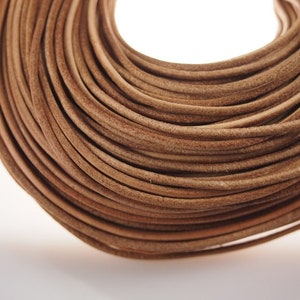 1m leather strap 2mm fawn brown