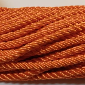 5m Polyester Cord 5mm Twisted Orange Made of 3 Twisted Polyester Cords ...