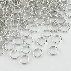 100 aluminum jump rings / binding rings 10x0,8mm silver