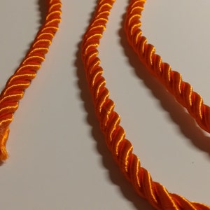 5m Polyester Cord 5mm Twisted Orange Made of 3 Twisted Polyester Cords ...
