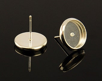 10 Ohrstecker für 10mm Cabachons Silber