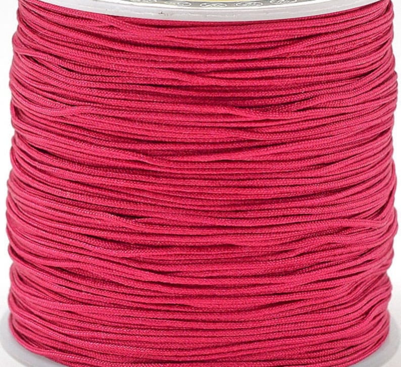 Nylon thread macrame 0.5mm red 15m wound on a roll