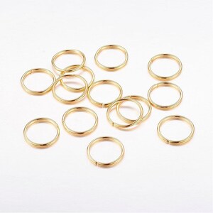 50 jump rings iron 16mmx1.2mm gold inner diameter 13.5mm