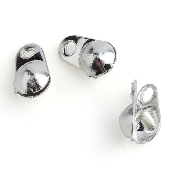 50 Dômes 10x6x4mm platine Calotte-fin alésage 2mm Coquille fer Nœud Couvercle Échalotes pressées Cadmium et sans plomb