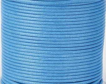 10m waxed polyester thread 1mm deep-sky blue macrame shiny pearl cord Korean handicraft thread