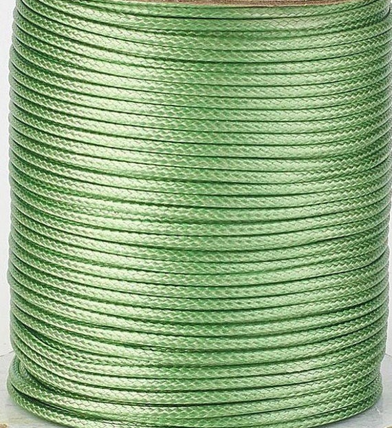 10m waxed polyester thread 1mm dark green macrame shiny pearl cord