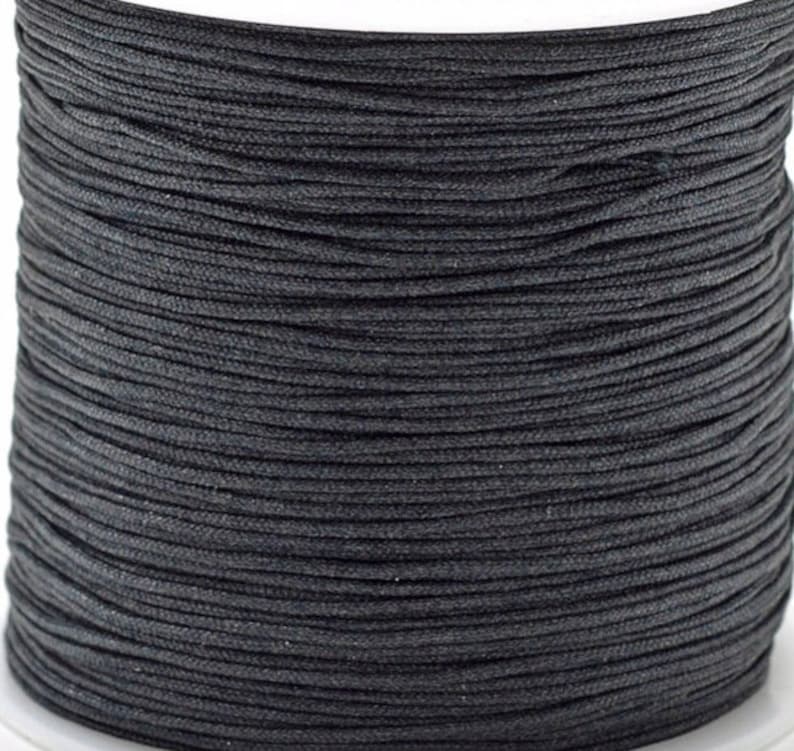 Filo di nylon macramè 0,5 mm nero 15 m avvolto su un rotolo immagine 1