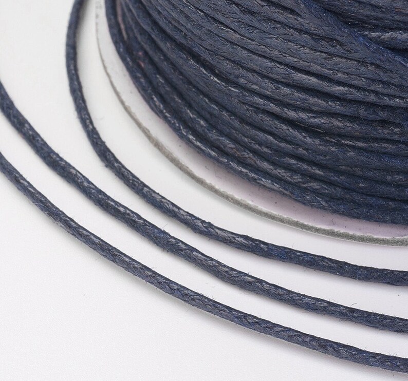 10m gewachstes Baumwollband 1,5mm dunkelblau Basteln, Dekoration, Makramee Bild 2