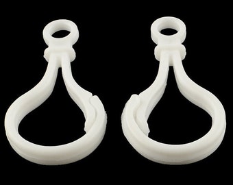 10 Bouchons bouton-poussoir en plastique 52x25x5,5 mm blanc Mousquetons fermoir Perçage 6 mm