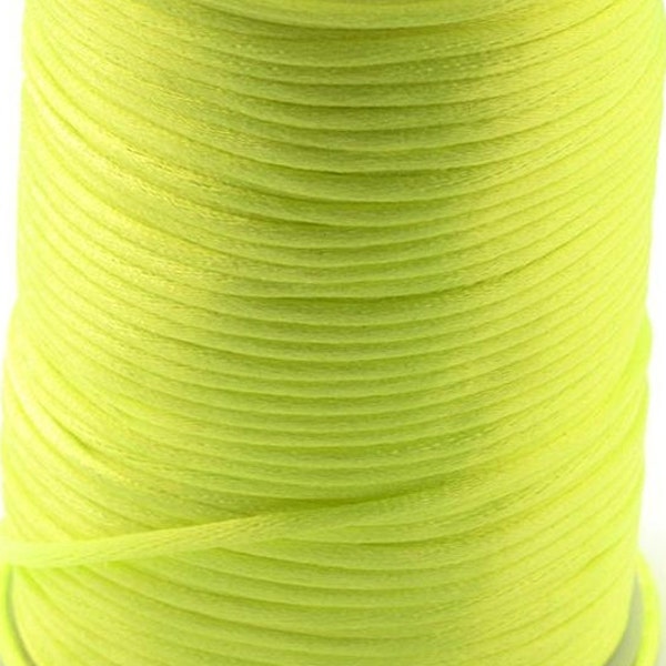 10m polyester thread 2mm neon yellow macrame pearl cord
