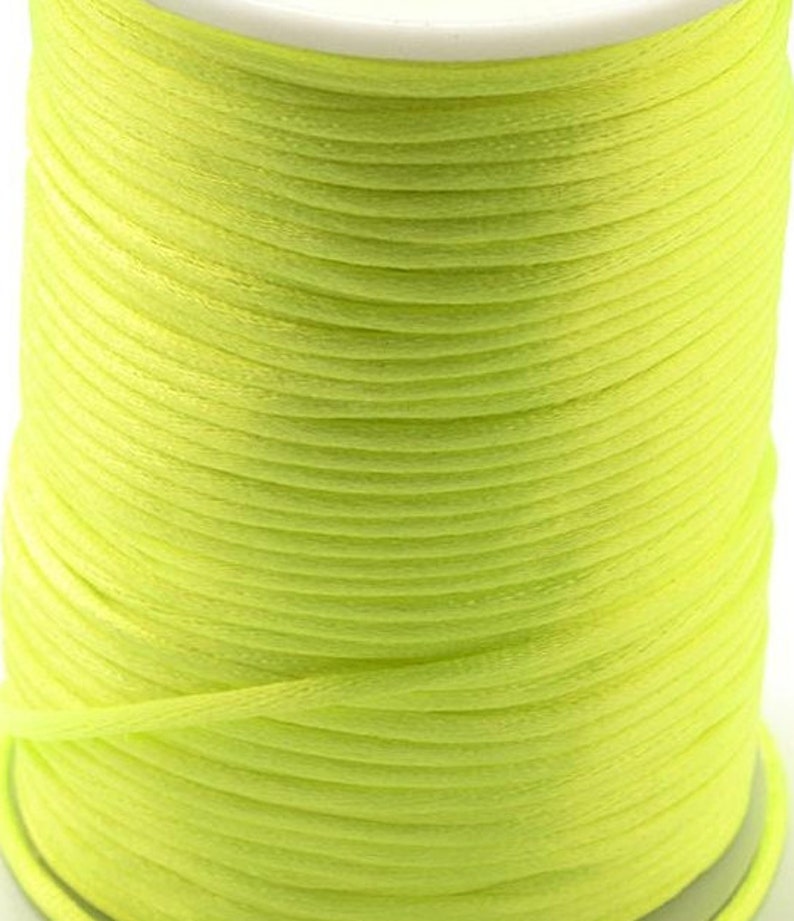 10m polyester thread 2mm neon yellow macrame pearl cord 画像 1