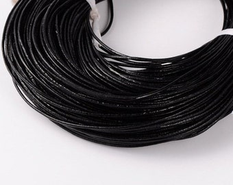 1m leather cord 1.5mm black cowhide leather