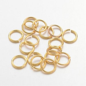 100 Biegeringe 8x1mm gold Messing Binderinge 18 Gauge Cadmium und Bleifrei Bild 1