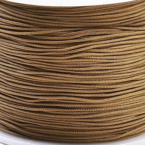 Filo per macramè in poliestere da 10 m, 0,8 mm, color cammello, leggermente elastico, avvolto su una bobina per realizzare gioielli fai da te, cordoncino per perline.