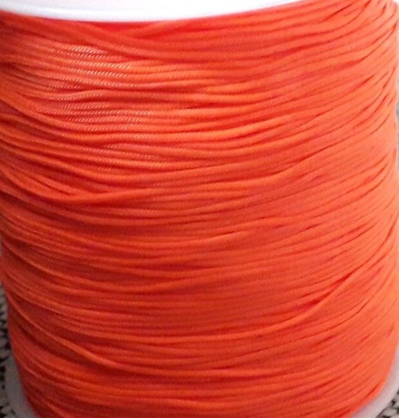Polyester Cord 1mm Knot Cord Orange Neon 10m Macrame Pearl Cord