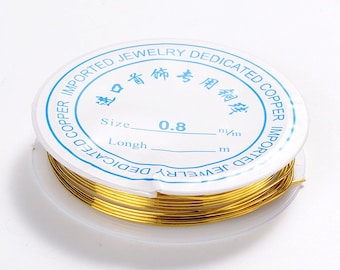 Jewelry wire 0.8mm gold 5m copper 20 gauge nickel free