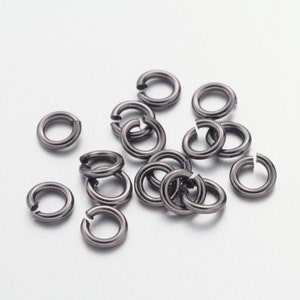 100 jump rings 5x1mm black metal 18 gauge inner diameter 3mm