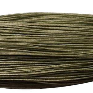 waxed cotton cord 0,7mm olive green dark 10m