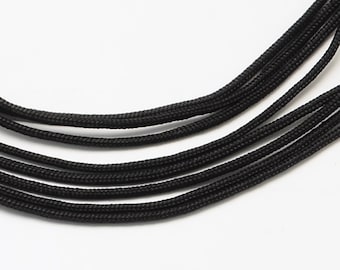 5m Paracord 2mm Seil aus Polyester und Spandex schwarz einlagig mit einem inneren Kern für DIY Schmuckherstellung  Armbänder Basteln Makrame