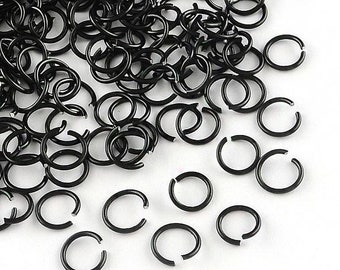 100 aluminium bindringen/springringen 6 x 0,8 mm zwart