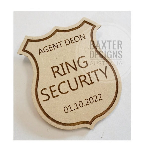 Personalised Ring Security Badge Wedding Page Boy Flower Girl Walk down the aisle Ring Bearer