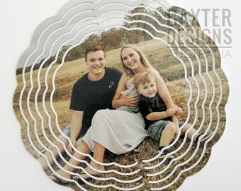 Personalised Garden Wind Spinner with Photo