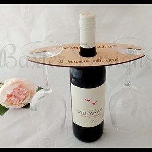 Wine Glass holder caddy over bottle image 2