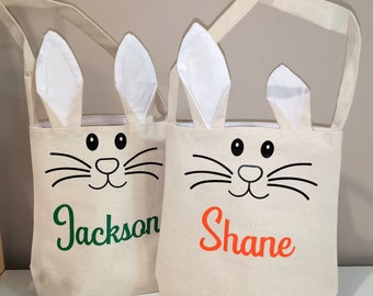 Easter Bunny Bag Easter Egg Basket Personalised with Name