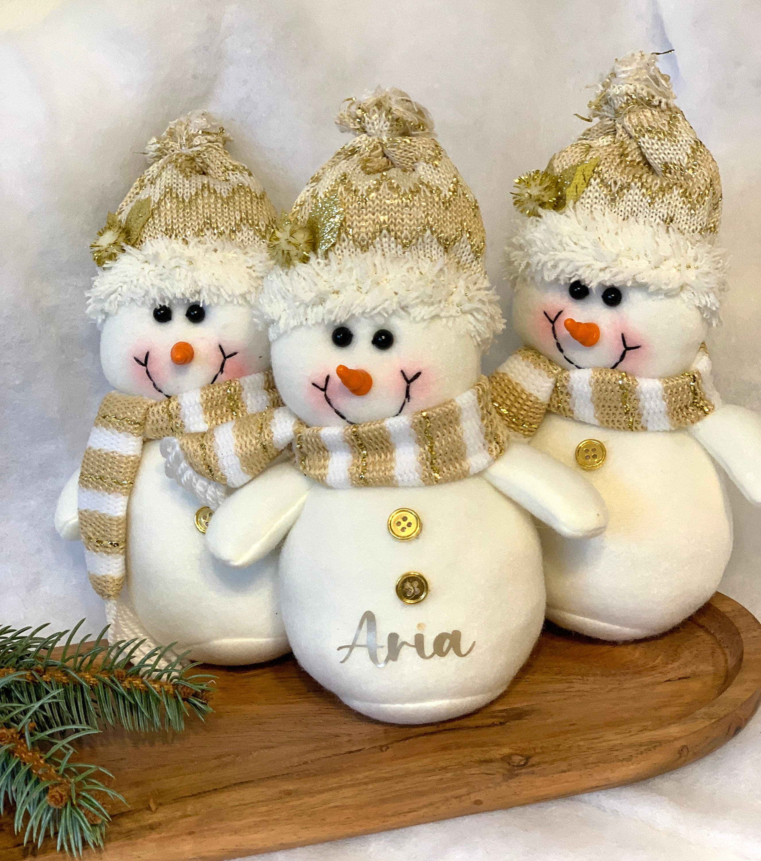 Personalized Christmas Plush For Kids, Holidays Gift, Custom Christmas Plush, Snowman Plush, Stocking stuffer plush, Standing Snowman