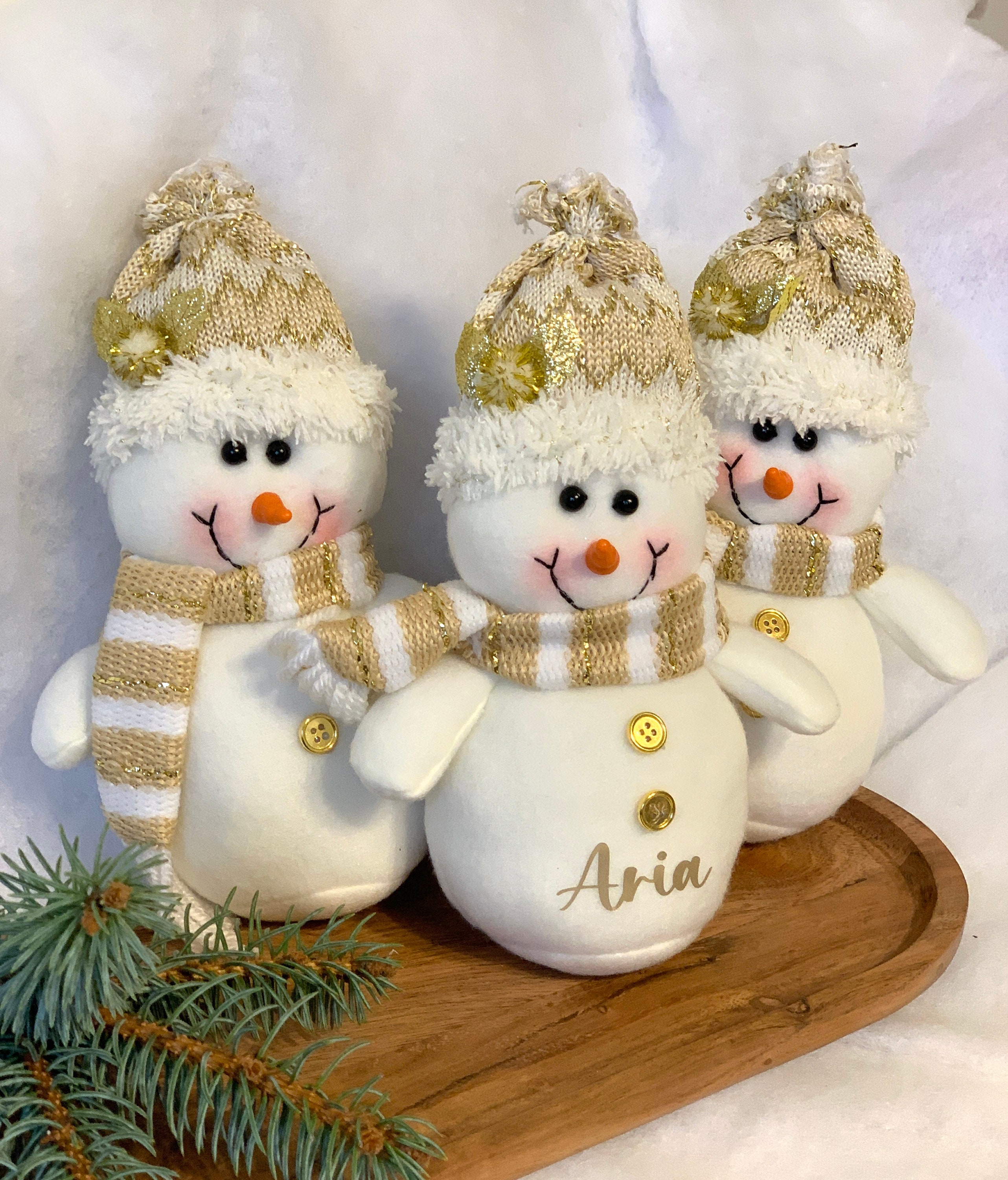 Personalized Christmas Plush For Kids, Holidays Gift, Custom Christmas Plush, Snowman Plush, Stocking stuffer plush, Standing Snowman
