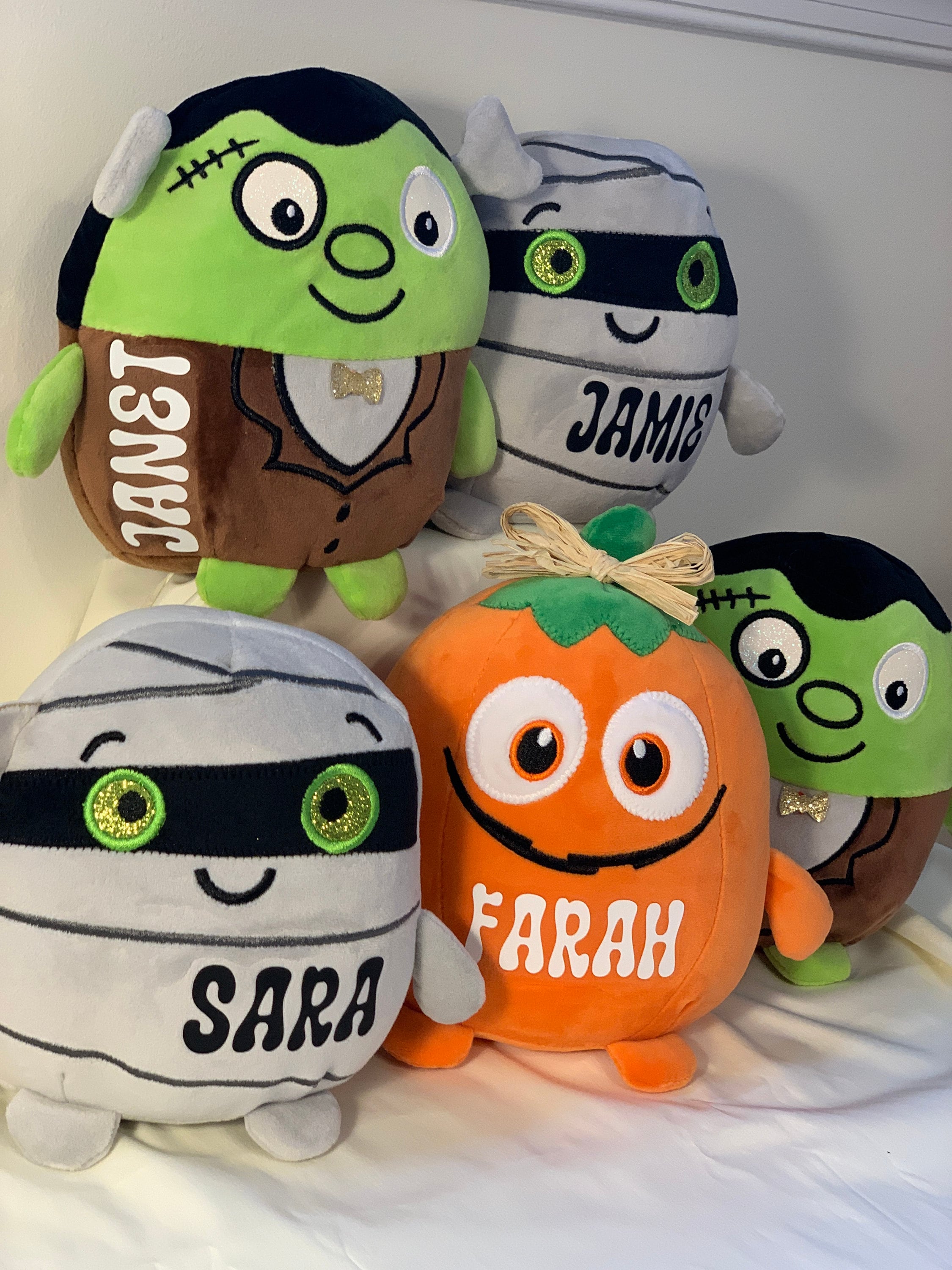 Personalized Halloween Plush For Kids, Trick Or Treat Gift, Halloween Plush, Monster Plush, Pumpkin Plush, Mummy Plush, Custom Halloween