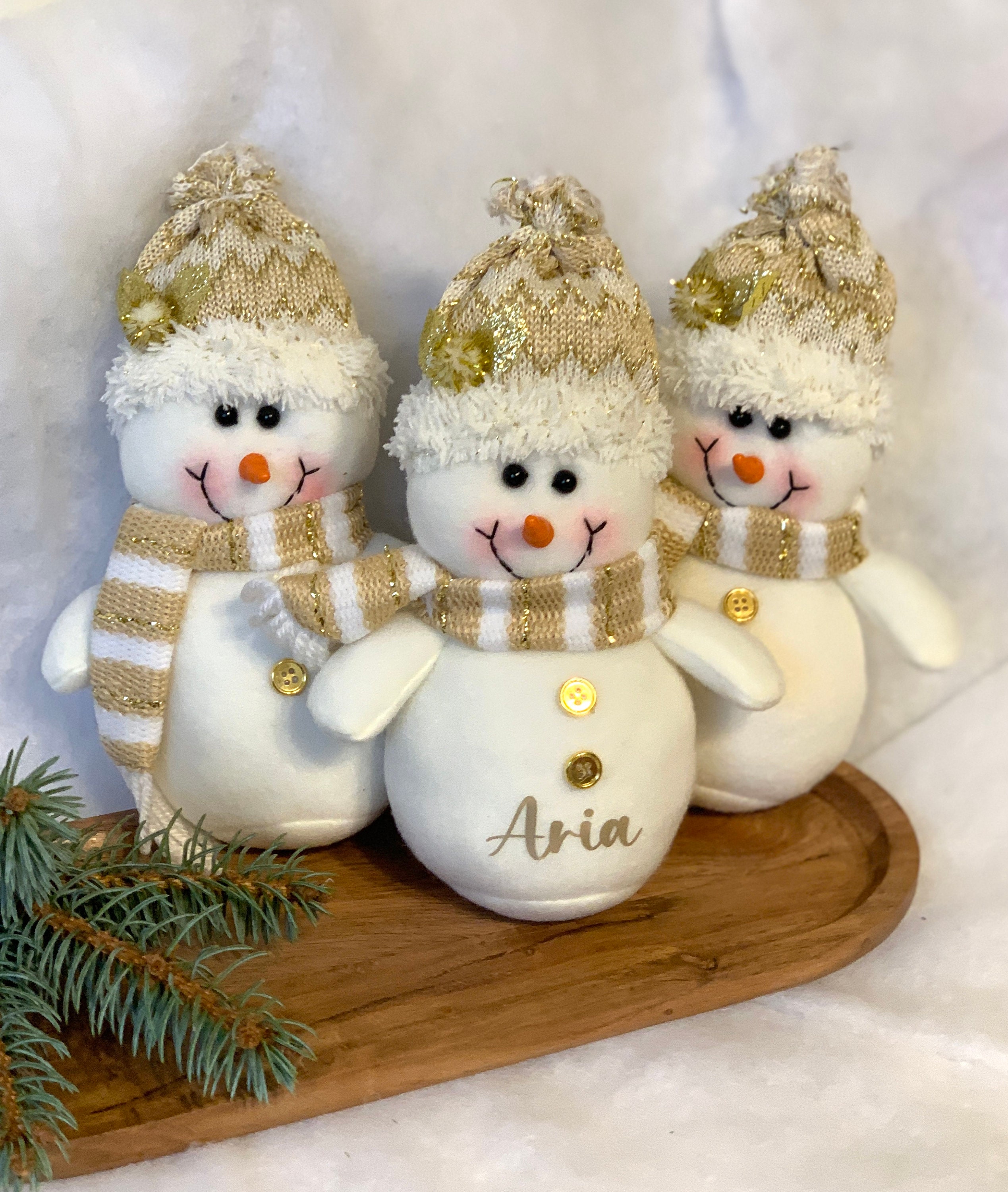 Personalized Christmas Plush For Kids, Holidays Gift, Custom Christmas Plush, Snowman Plush, Stocking stuffer plush, Standing Snowman