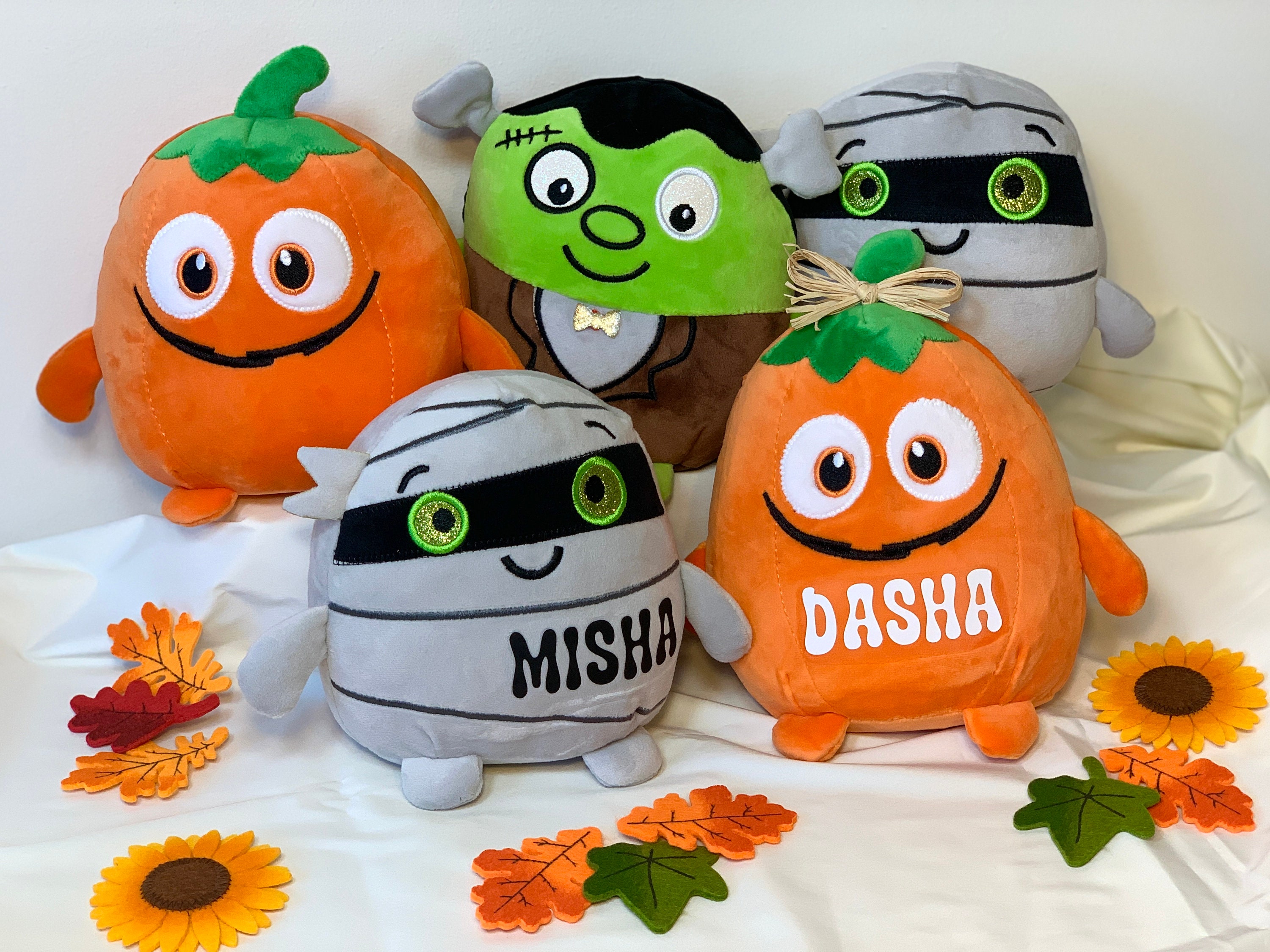 Personalized Halloween Plush For Kids, Trick Or Treat Gift, Halloween Plush, Monster Plush, Pumpkin Plush, Mummy Plush, Custom Halloween
